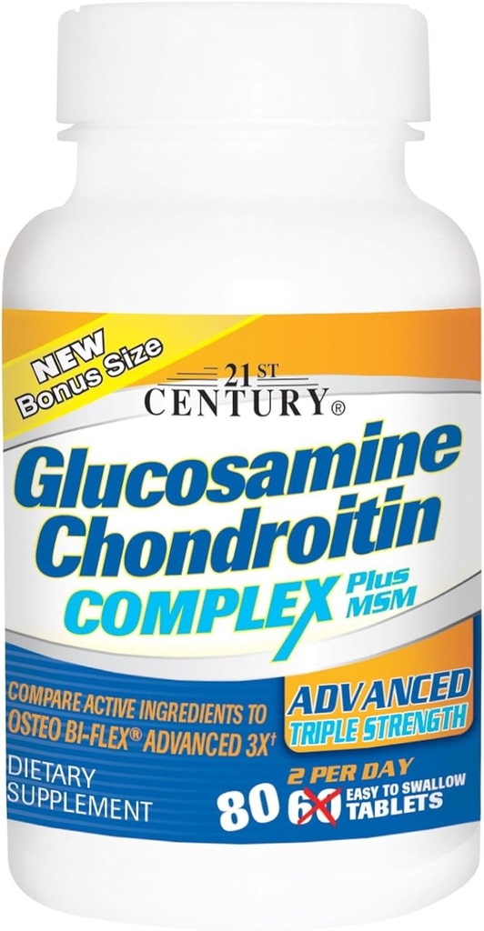 Glucosamine Chondroitin Komplek Plus MSM, Advanced Triple Strength, 60