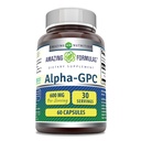 Amazing Formulas Alpha GPC Supplement | 600 Mg Per | 60 Capsules | Non-GMO | Gluten Free | Made in USA