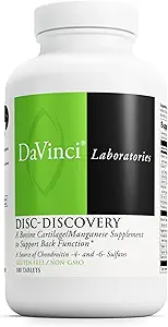 DAVINCI Laboratuvarları Disk Keşif - Destek Spinal Health & Back Function - C, Vitamin D3, Bovine Tracheal Cartilage, Apple Pectin & Horsetail Toz - Gluten-Free - 180 Capsules