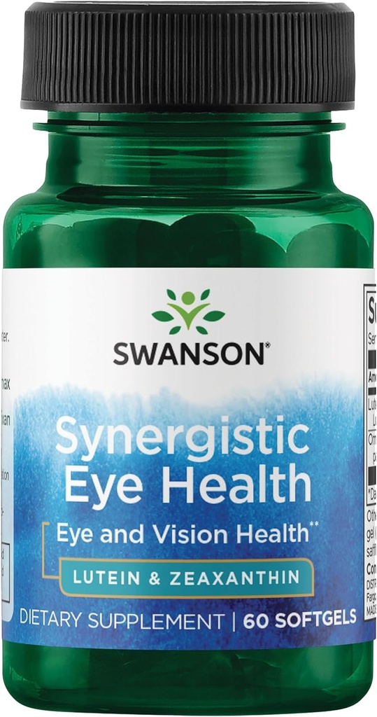 Swanson Lutein & Zeaxanthin Synergistic Eye Health Vision Retina Macula Supplement (Συμπλήρωμα Lutein 20 mg & OmniXan Zeaxanthin 2 mg) 60 Softgels Sgels