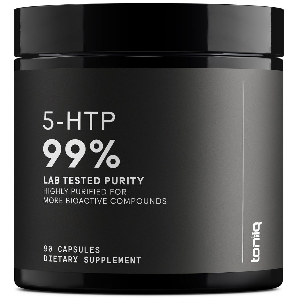 Toniiq Ultra High Strength 5HTP Capsules -% 99+ Yüksek derecede Purified ve Bio available - 12:1 Yoğun Türleme - 200 mg - 90 Veggie Capsules