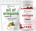 Oregano Softgels'in Mikroboksit Yağı Hizmet ve Çok Kolajn Gu Gummies Paket | 4X Güçlü Carvacrol & Thymoquinon | Tip I,II,III,V,X Protein