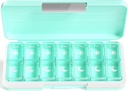 Zoxy Am Pm Pill Organizer 7 Günlük, Pill Box 2 Times bir gün, Tıp Pill Organizer Ayrı Karşılaşma ile Organize Edilecek, Seyahat Pill Vakası Vitaminler, Balık Yağları, Tıplar (Yeşil)