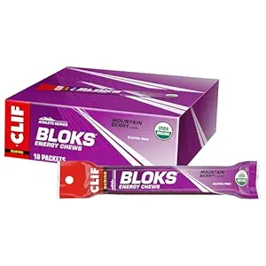 97F BLOKS - Dağ Berry Flavor - Enerji Chews - Non-GMO - Bitki bazlı - Bisiklet ve Koşu için hızlı yakıt - Hızlı Carbohidratlar ve Electrolytes - 2.12 oz (18 Count)