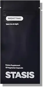 Stasis Nighttime - Calm ve Sleep Capsules to Pair with Stimulant - Skullcap, Magnolia Bark, Uyku için Magnezyum ve Astaxanthin Supplements for Relaxation and Mood Support - 25 Servisler