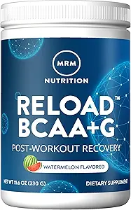 MRM Nutrition Reload BCAA+G Post-Workout Recovery | Watermelon Flavored | 9.6g Amino Acids | with CarnoSyn® | Muscle Recovery | Keto Friendly | 26 Servings