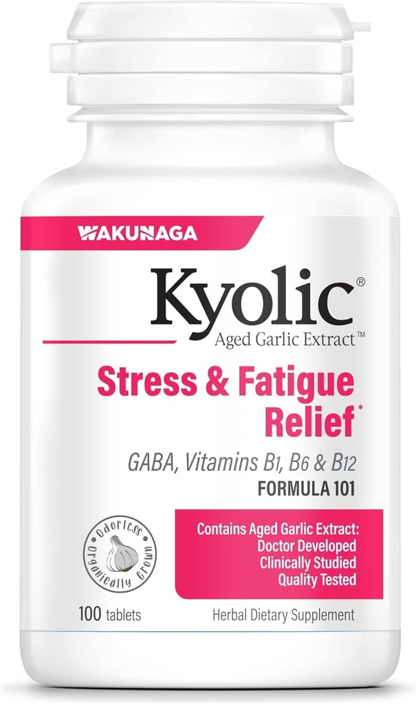 Kyolic Aged. Ekle Formula 101, Stres ve Fatigue Relief, 100 Tablet.