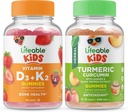 Lifeable Vitamin D3 + Vitamin K2 Çocuklar + Turmeric Curcumin Kids, Gummies Sche - Great Tasting, Vitamin Tamam, Gluten Free, GMO Free, Chewable Gummy