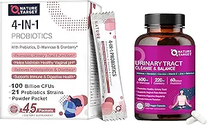 NATURE TARGET Probiotics-for-Women Prebiotics-and-Probiotics-Powder + Probiotics for Women Urinary Tract Health