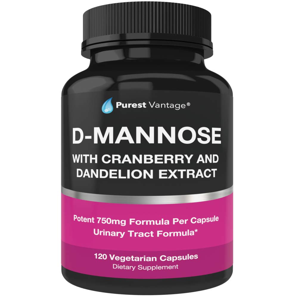 D Mannose Capsules 600 mg D-Mannose Toz Per Cap - Bladder, Urinary Tract ve UTI Destek - 120 Veggie Caps