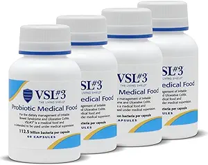 VSL #3, Digestive Health, IBS & UC Belirtileri için Probiyotikler - 112.5B CFUs, High-Potency, Multi-Strain, Live, Reerated Probiyotik, Medical Food for Gut Health Support in Men & Women, 240 Capsules