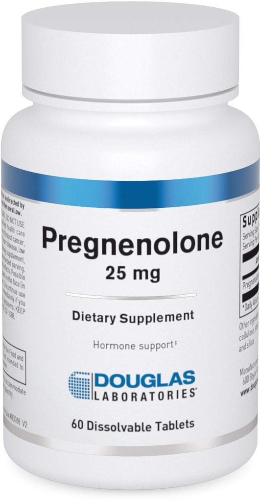 Douglas Laboratories Pregnenolone (25 mg) - For Pancreas, Cortisol & Liver Support* - Pregnenolone Supplement - Non-GMO - 60 Tablets