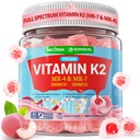 Βιταμίνη K2 Gummies MK-7 200 mcg & MK-4 500 mcg για γυναίκες & άνδρες Χωρίς ζάχαρη, τέλειο 2-IN-1 πλήρες φάσμα βιταμίνης K2 συμπλήρωμα για τα οστά, He-art, προάγει την απορρόφηση ασβεστίου, εγκέφαλο, δόντια, ανοσοποιητικό,1Pack