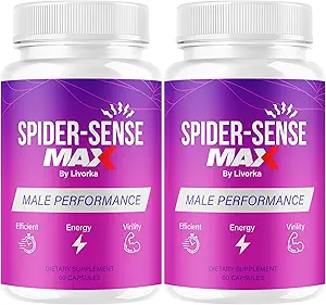 (2 Pack) Spider Sense Max χάπια για άνδρες - SpiderSense Max κάψουλες για άνδρες Advanced Formula 2025, 2 μπουκάλια για 2 μήνες