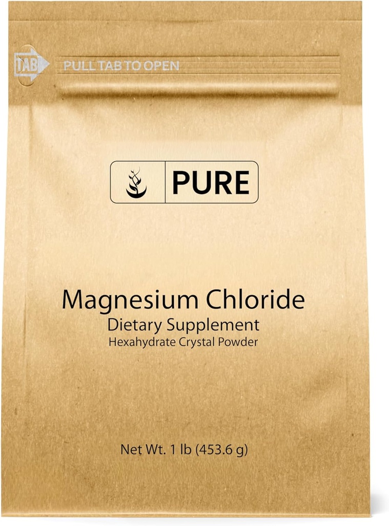 Saf Original Malzemeler Magnezyum Chloride (1 lb), Eco-Friendly Packaging, Crystal Toz, Magnezyum Supplement