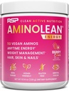 RSP NUTRITION AminoLean Προ προπόνηση, Καθαρή ενέργεια με καμία Jitters, Tingles ή Crash, Vegan φιλικό με προστιθέμενη βιοτίνη για τα μαλλιά, το δέρμα, τα νύχια, Berry Elixir, 30 εξυπηρετούν
