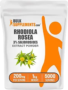 BulkSupplements.com Rhodiola Extract Toz -% 3 Salidrosides, Rhodiola Rosea Ekstraksiyon - Herbal Supplement, Gluten Free, 200 mg per Service, 1kg (2.2 lbs) (Pack of 1)