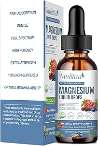 Magnezyum Glycinate Liquid Drop - Triple Abxia Supplement to Support Nerves, Sleep, Calm, Heart, Muscles * - Sugar-Free with P properties, L-Theanine, Sea Moss,Vitamin B,C,D3, K2-1Pack