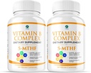 1 Body Vitamin B Kompleksi Twin Pack – 5MTHF Folate with B1, B2, B5, B6, Torch B12, Niacin, Biotin – 60 Capsules Every