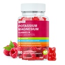 Κάλιο Μαγνήσιο Gummies - Υψηλή Απορρόφηση Μαγνήσιο Γλυκινικό & Κιτρικό Κάλιο Plus Συνένζυμο Q10, DHA, D3, Ορυκτό & Ασβέστιο για Zzz, Κνήμες Πόδι & Μύες - 60 Βατόμουρο Gummies