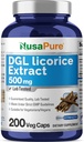 NusaPure DGL Licorice Ekstra 500 mg 200 Veggie Capsules (Vegan,Non-GMO)