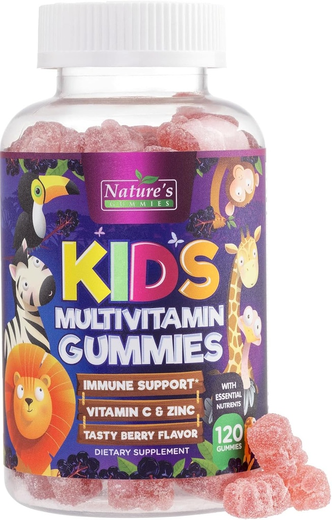 Multivitamin for Kids - Complete Daily Children's Multi Vitamin Gummies with Vitamin D, B Vitamins, Zinc & More - Energy, Memory Focus & Immune Health Support - Natural Berry Flavor Chew - 120 Gummies
