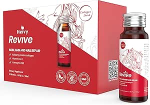 Heivy Liquid Collagen για τις γυναίκες, Collagen Drink with 10.000mg Marine Collagen Peptides, Collagen Liquid for Women for Hair Growth, Skin Repair, Nail Strength, 1.69 Fl Oz (Pack of 10)