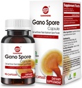 Organik Reishi Mushroom Capsules with 100% Ganoderma Lucidum Reishi Spore Toz for Boost Immune System, Vegan, All Natural, Non-GMO & Gluten Free, 60 Veggie Capsules