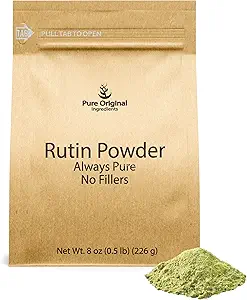 PURE αρχικά ΣΥΣΤΑΤΙΚΑ Rutin Powder (8 oz) Πάντα καθαρό, χωρίς πρόσθετα ή πληρωτικά, Εργαστήριο Επαληθευμένο