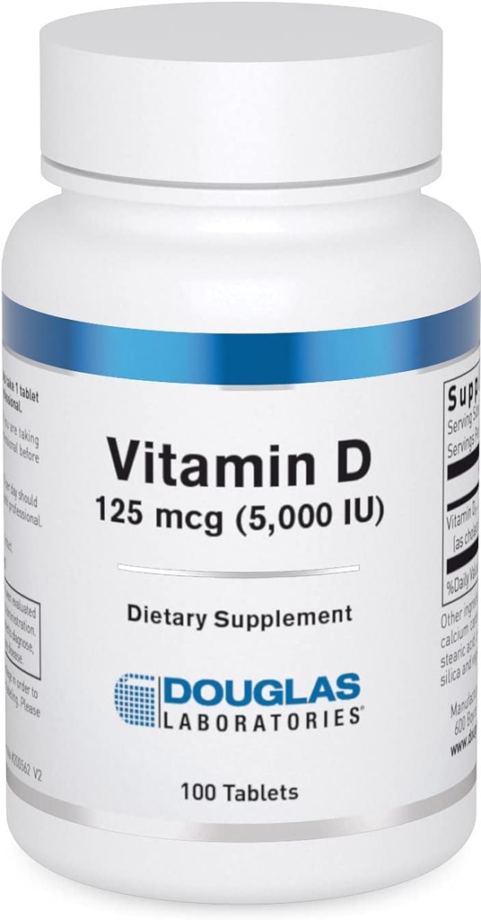 Douglas Laboratories D (5,000 I.U.) | Vitamin D3 Supplement to Support Immune Health,uba Seviyeleri ve Bones* | 100 Tablet