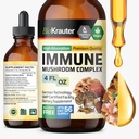 BIO KRAUTER Immune Support Mushroom Supplement - Lions Mane, Shiitake, Türkiye Tail, Reishi, Chaga & Maitake Liquid Extract - Mushroom Kompleks Tincture - Vegan Drops 4 Fl.Oz.