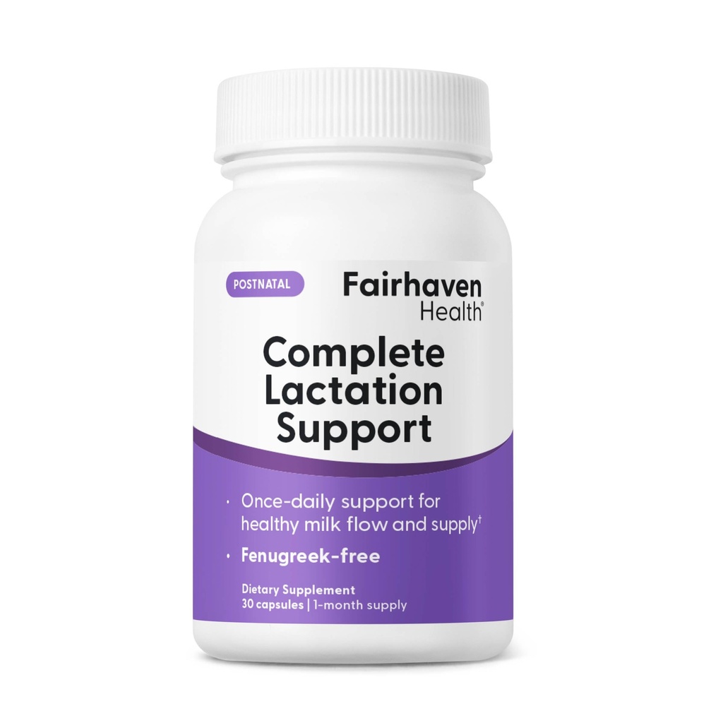 Fairhaven Health Complete Lactation Support | Lactation Supplement to Artlek Production | Emziring Comfort* | Vegan Emzirme Supplements | Gluten Free | 30 Capsules | Gluten Free | 30 Capsules
