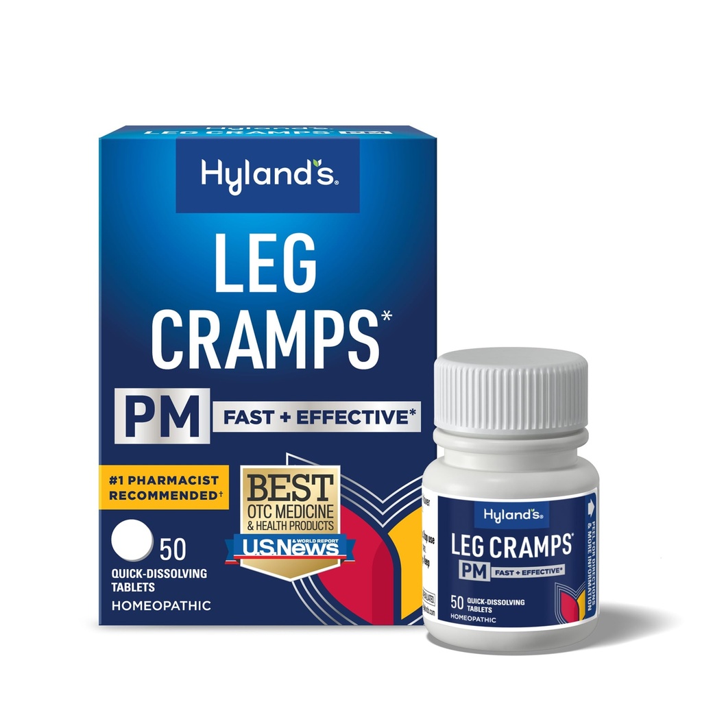 Hyland's Leg Cramps PM, Relief of Nighttime Leg, Calf ve Foot Cramps, 50 Quick-Dis çözme Tabletleri