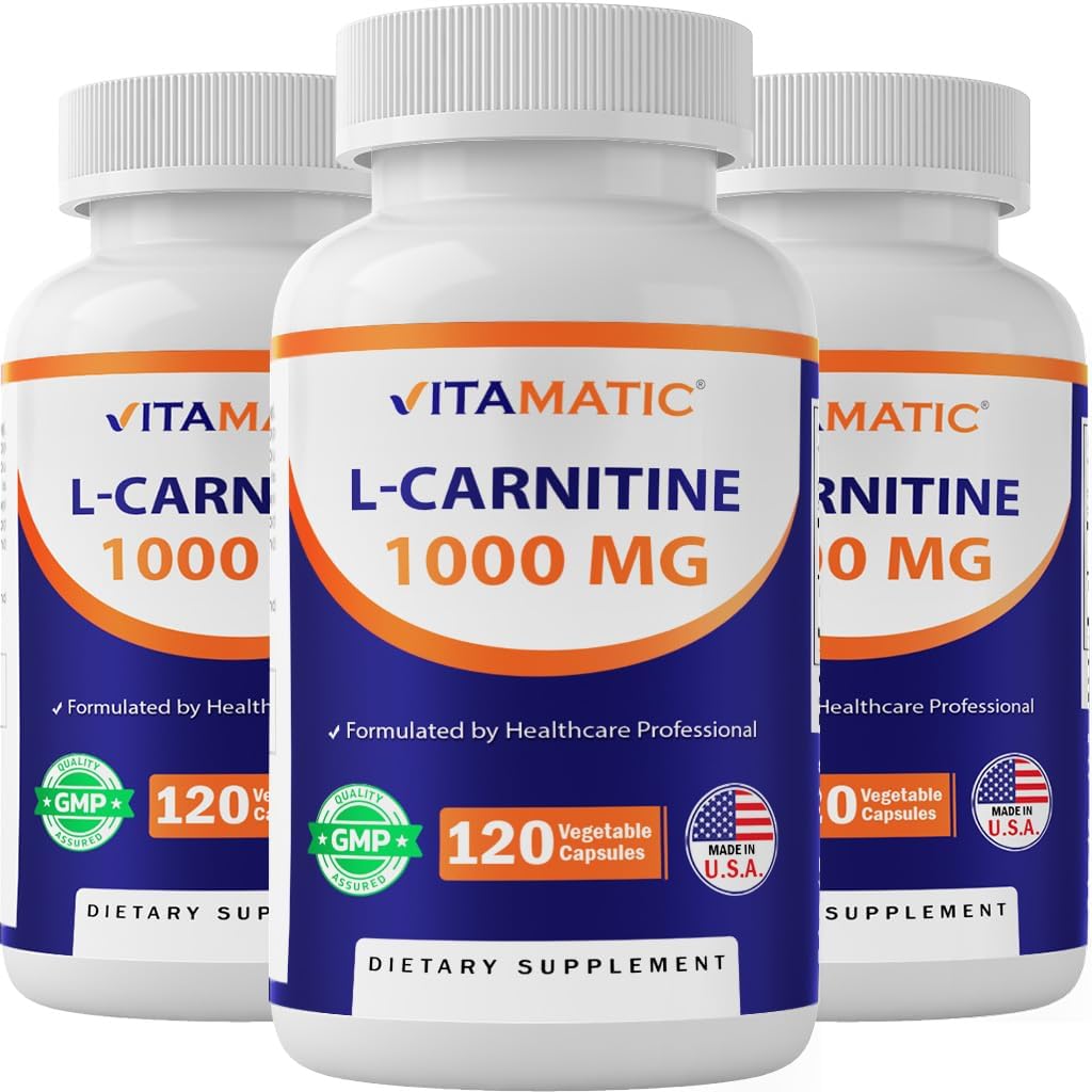 Vitamatic L-Carnitine Fumarate 1000 mg - 120 Sebze Kapsülleri (3 Şişe)