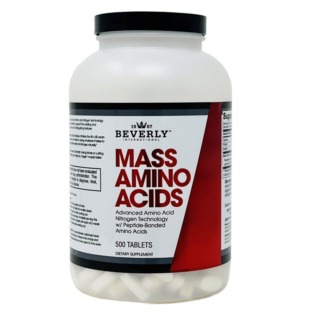 Beverly International Mass replicas, 500 Tabs. Pre-Post Workout, Meals, Essential for Muscle Recovery and Repair. Tamam