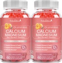 1200mg Ασβέστιο Gummies με D3,K2,Zinc - Plant Complex Μαγνήσιο Συμπλήρωμα με Γλυκινικό,Potassium,Vitamin C &Whole Natural Food for Bone & Immune Support- 120 Chewable Gummy Sugar-Free