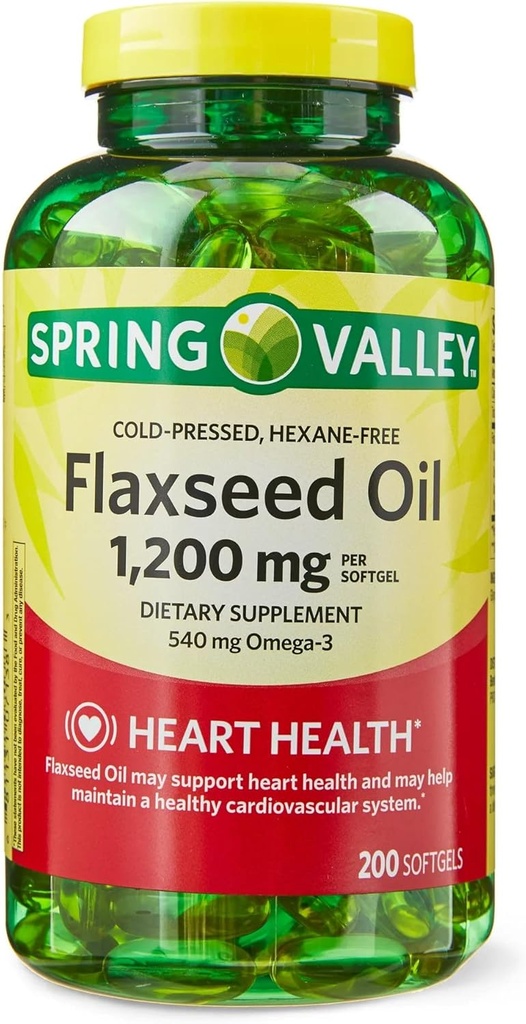 LLK Flaxseed Oil Softgels Diyeter Supplement, 1.200 mg, 200 Count