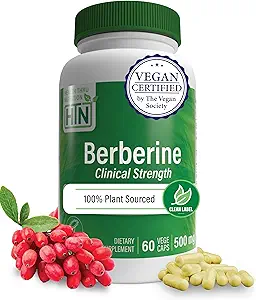 Sağlık Thru Beslenme Berberine HCl 500 mg 60 Hizmetler | Klinik Güçlü Tamam | sertifikalı Vegan | Non-GMO | Soy Free | 3rd Parti Test Edildi