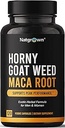 Natgrown Horny Goat Weed ve Maca Root Extract Supplement for Men & Women (Epimedim, Hornygoatweed) Vegan Capsules -120 Ctt