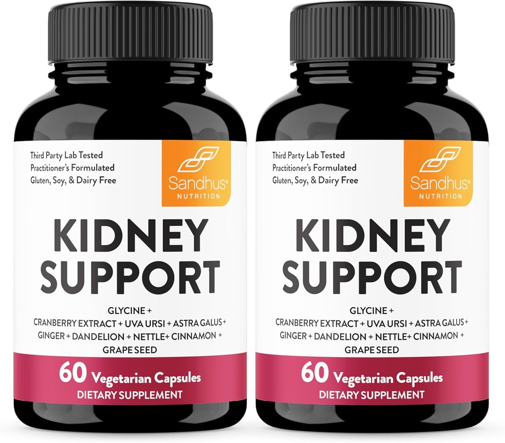Sandhu's Kidney Cleanse Detox & Tamir Support Supplement for Men and Women | with Cranberry Extract | Helps Support Kidney & Urinary Tract Health | 60 Vegetarian Capsules (Pack of 2)