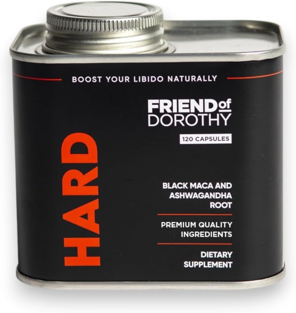 Erkekler için Hard Supplement - Black Maca & Ashwagandha Root - Doğal Performans Desteği - Geliştirilmiş Enerji, Vitality, Hormonal Denge - (120 Capsules/Can)