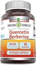 Amazing Formulas Quercetin Berberine - 250 mg Berberine ve 250 mg Quercetin, 90 Veggie Capsules Supplement | Non-GMO | Gluten Free | Made in USA | Ideal for Vegetarians