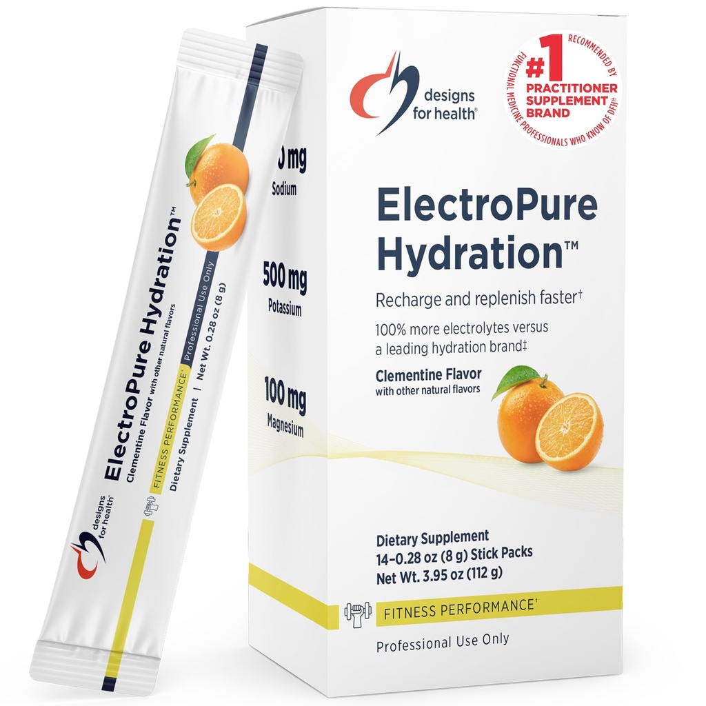Sağlık ElektroPure Hydration Packets, Clementine Flavor - C vitamini, Magnezyum, çinko ve Pyumyumlu Toz - Stevia ve Monk Fruit Sweetener (14 Stick Packets)
