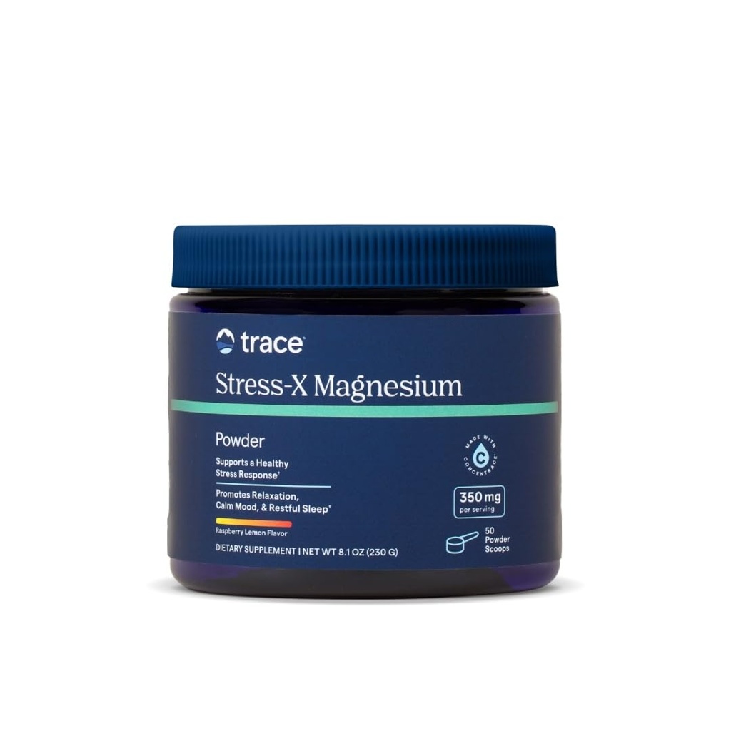 Trace Minerals | Stres-X Magnezyum Toz | Stres Yardımı, Düzenlilik, Rahatlık, Uyku, Enerji, Rahat Kaslar, Hücre Fonksiyonu | Non-GMO, Gluten Ücretsiz ve sertifikalı Vegan | Raspberry Lemon Flavor|8.5 oz