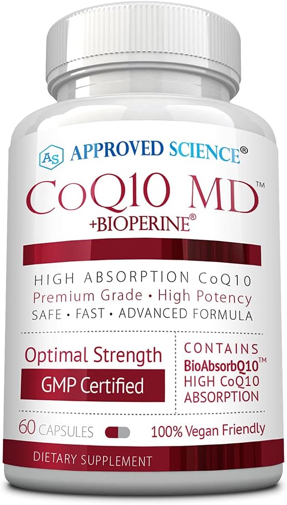 Onaylanmış Bilim® CoQ10 MD - Ekstra Kuvvet 300 mg Pure CoQ10 ile Hızlı Aborpsiyon için BioPerine® - Optimal Destek - 60 Vegan Capsules