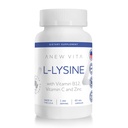 L-Lysine Supplement with Vitamin B12 + C + Çinko for Lip, Mouth, and Oral Tcon Health - Gelişmiş Wellness Desteği - Non-GMO, Gluten-Free - Made in USA - 60 Sebze Capsules, 500 mg