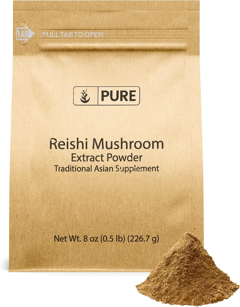PURE ORIGINAL INGREDIENTS Reishi Mushroom (8oz) Lingzhi, Geleneksel Tamam, Non-GMO, Lab-TY