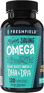 Ocean Saving Omega, Algae Omega 3, DHA Supplement, 4-Month Supply, Sustainablely Sourced, Highest Levels of DHA ανά κάψουλα (440 mg), w/DPA
