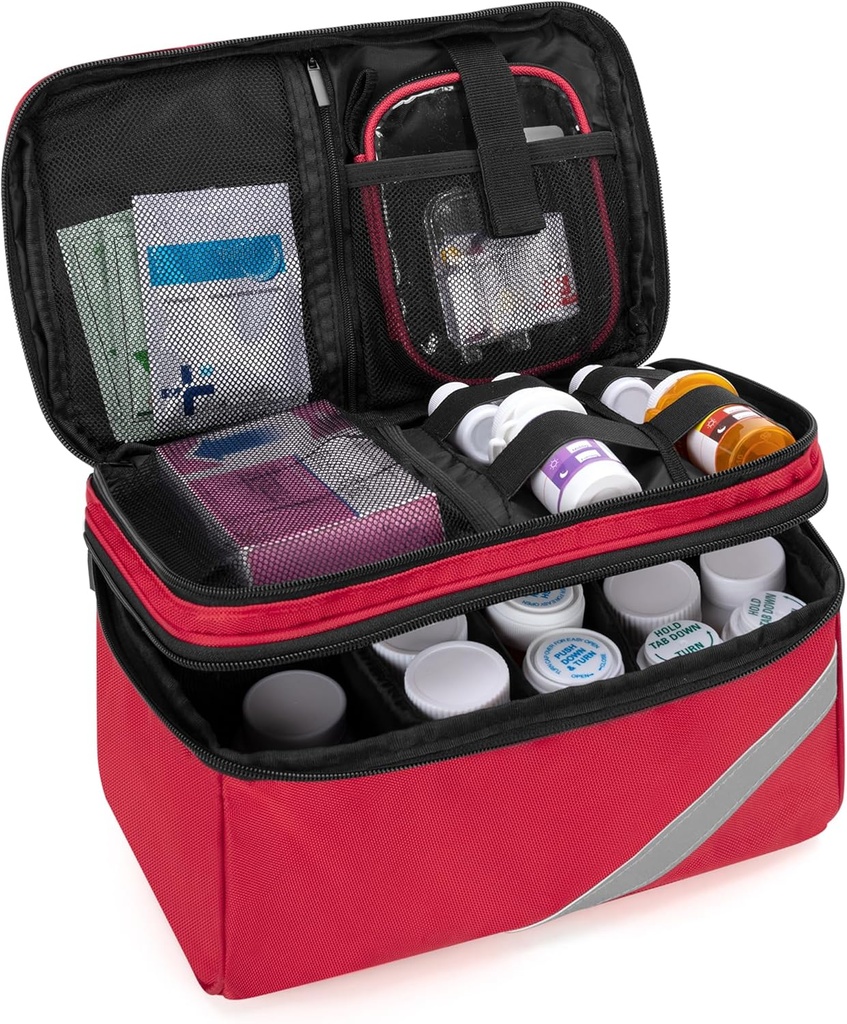 Trunab Tıp Depolama ve Organize Bag Boş, Pill Şişe Organizer Portatif Küçük Pouch, Home First Aid Box for Emergency Drug, Supplements or Medical Kits (Bag Only)(Patent Design)