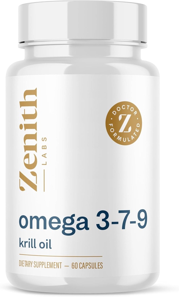 Zenith Labs Omega 379 ile Krill - DHA, Omega-7 ve Omega-9 - Max Aborpsiyon için Krill Oil içerir